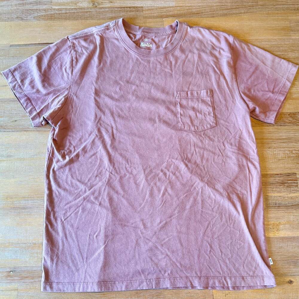 Katin Organic Cotton Short Sleeve Pocket T-Shirt Dusty Rose Pink Size LG